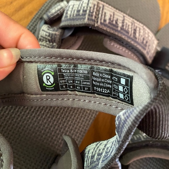 Teva Navy and Gray Patterned Sandals
